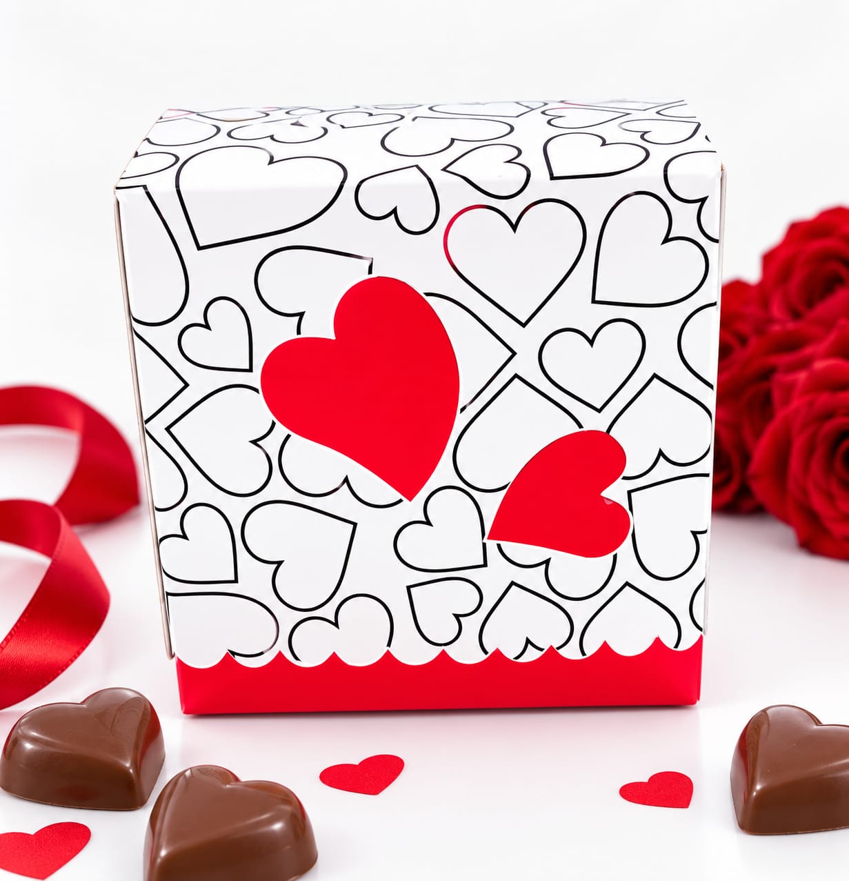 RED LOVE WHITE CHOCOLATE BOX
