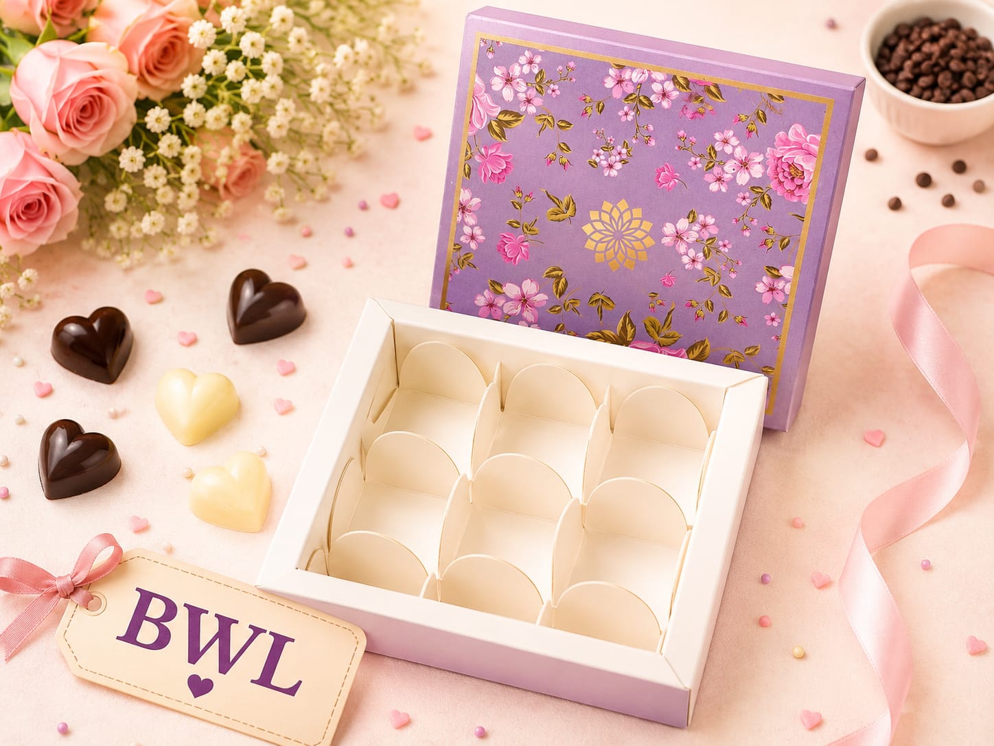 9 CAVITY CHOCOLATE BOX