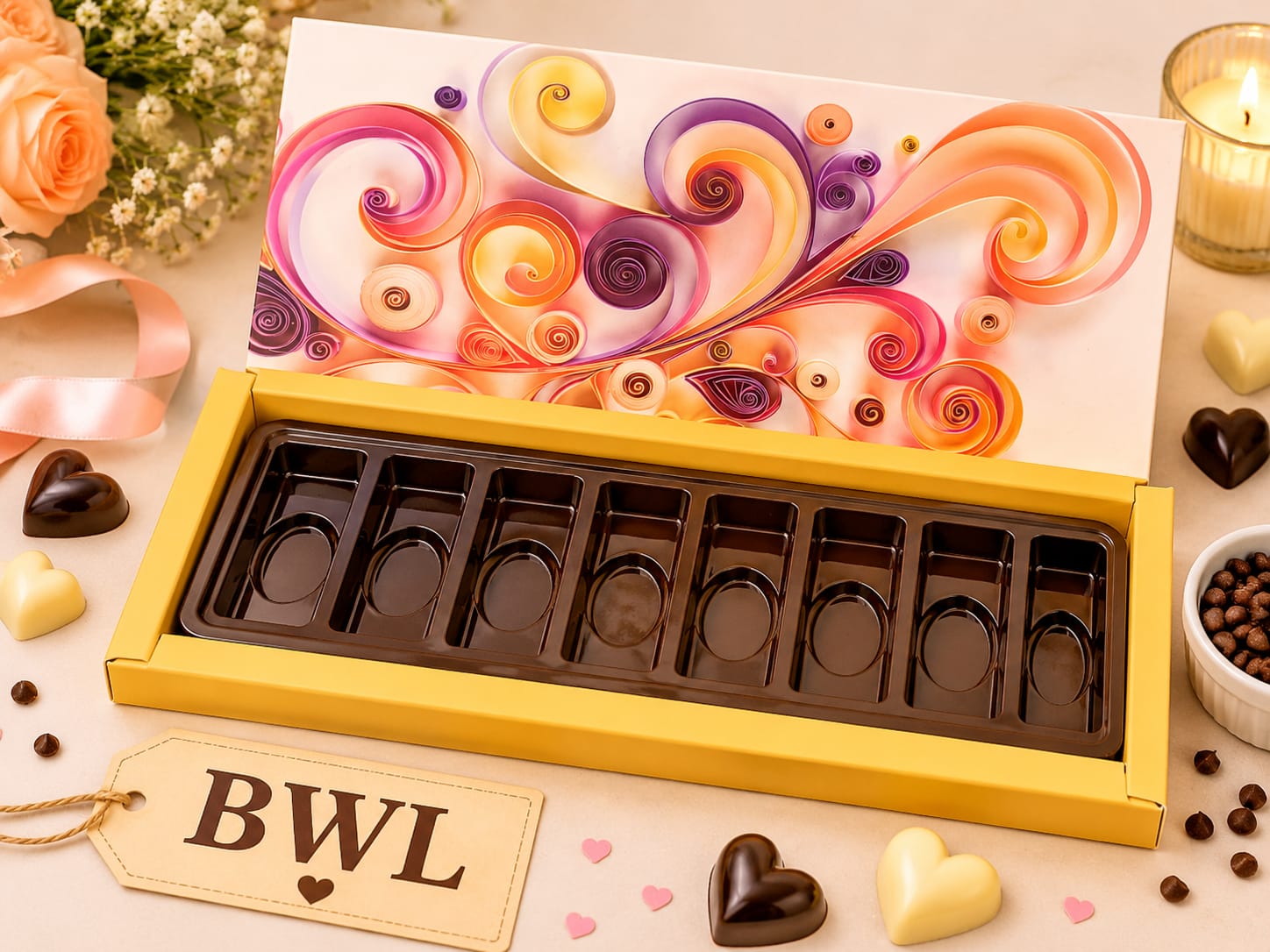 8 CAVITY CHOCOLATE BOX