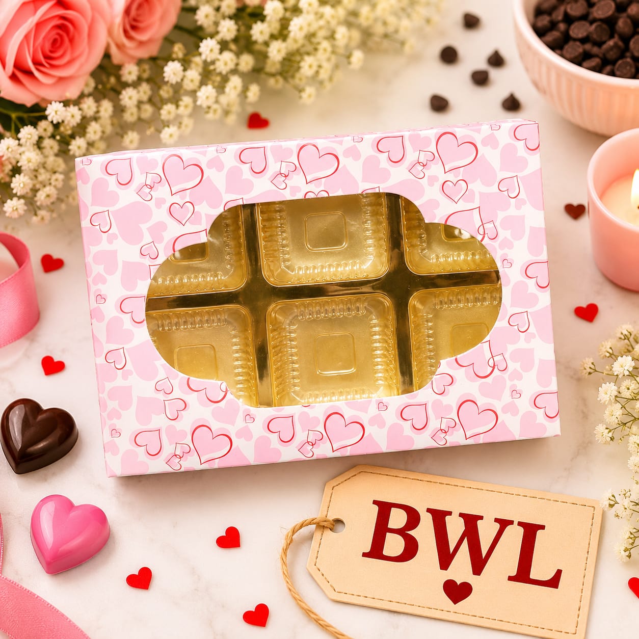 6 CAVITY CHOCOLATE BOX