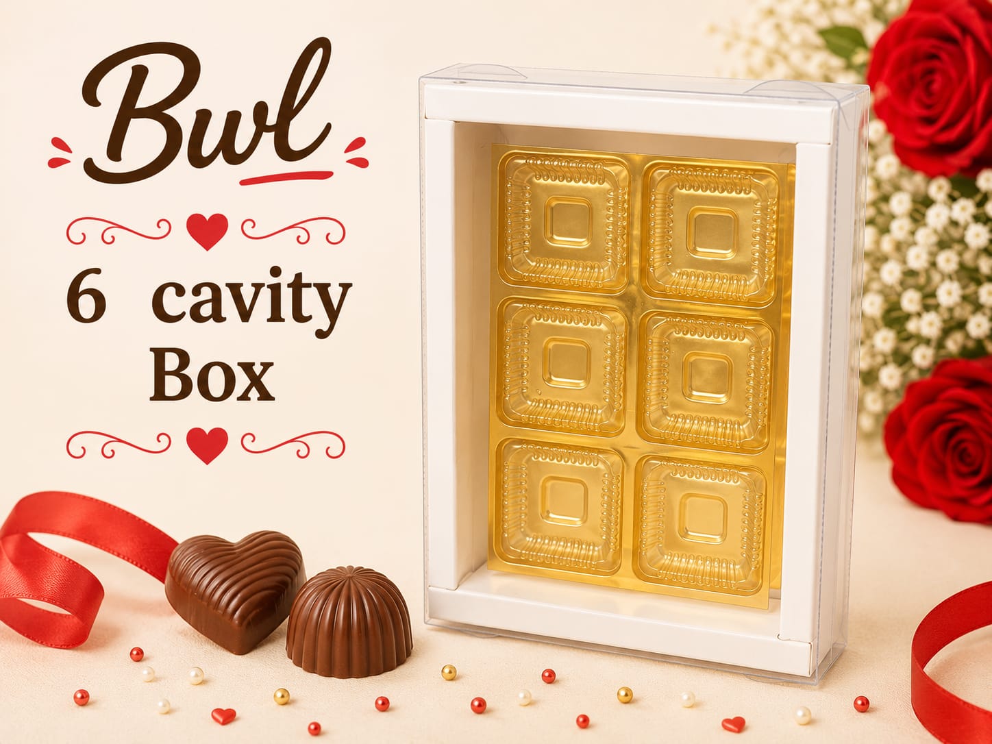 6 CAVITY CHOCOLATE BOX