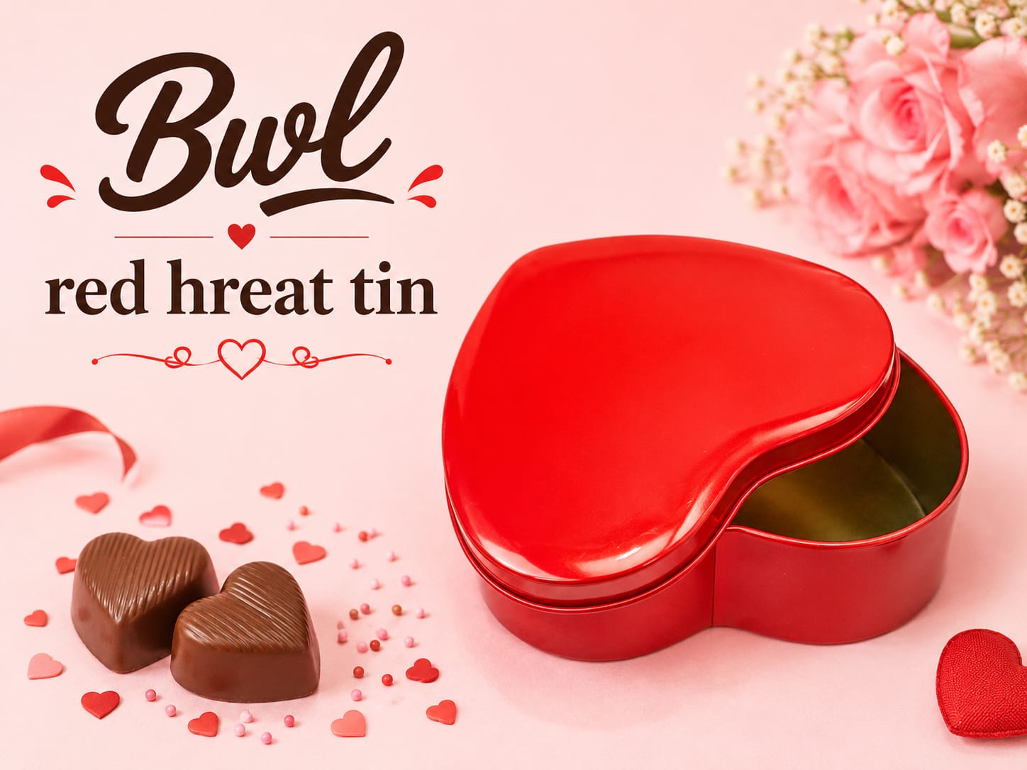 RED HEART CHOCOLATE BOX (TIN)