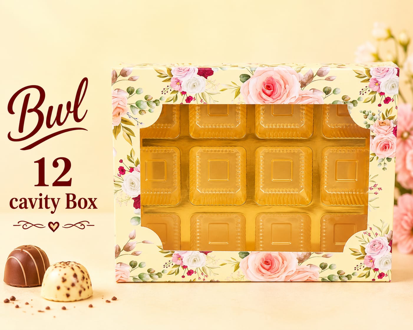 12 CAVITY CHOCOLATE BOX