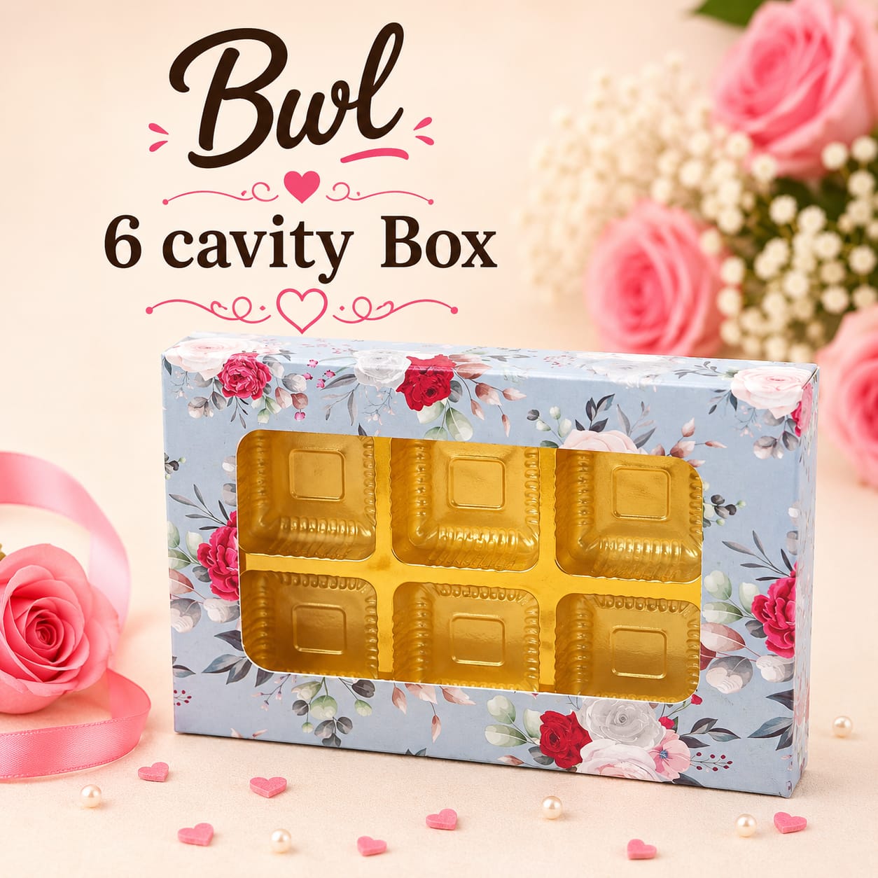 6 CAVITY CHOCOLATE BOX