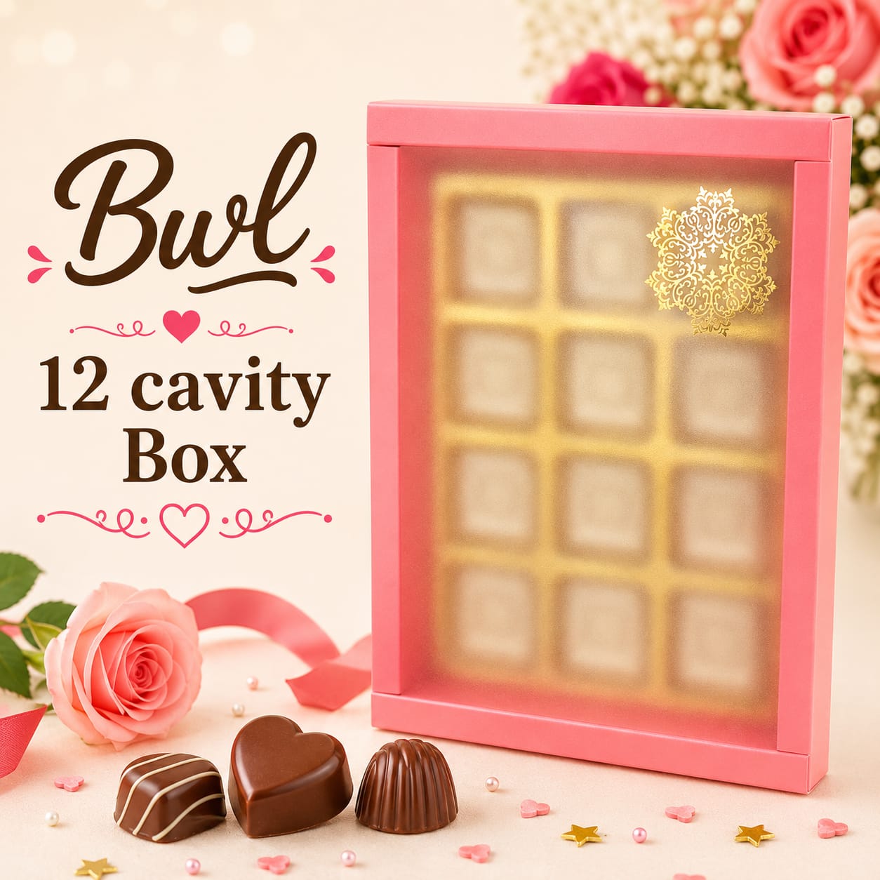 12 CAVITY CHOCOLATE BOX