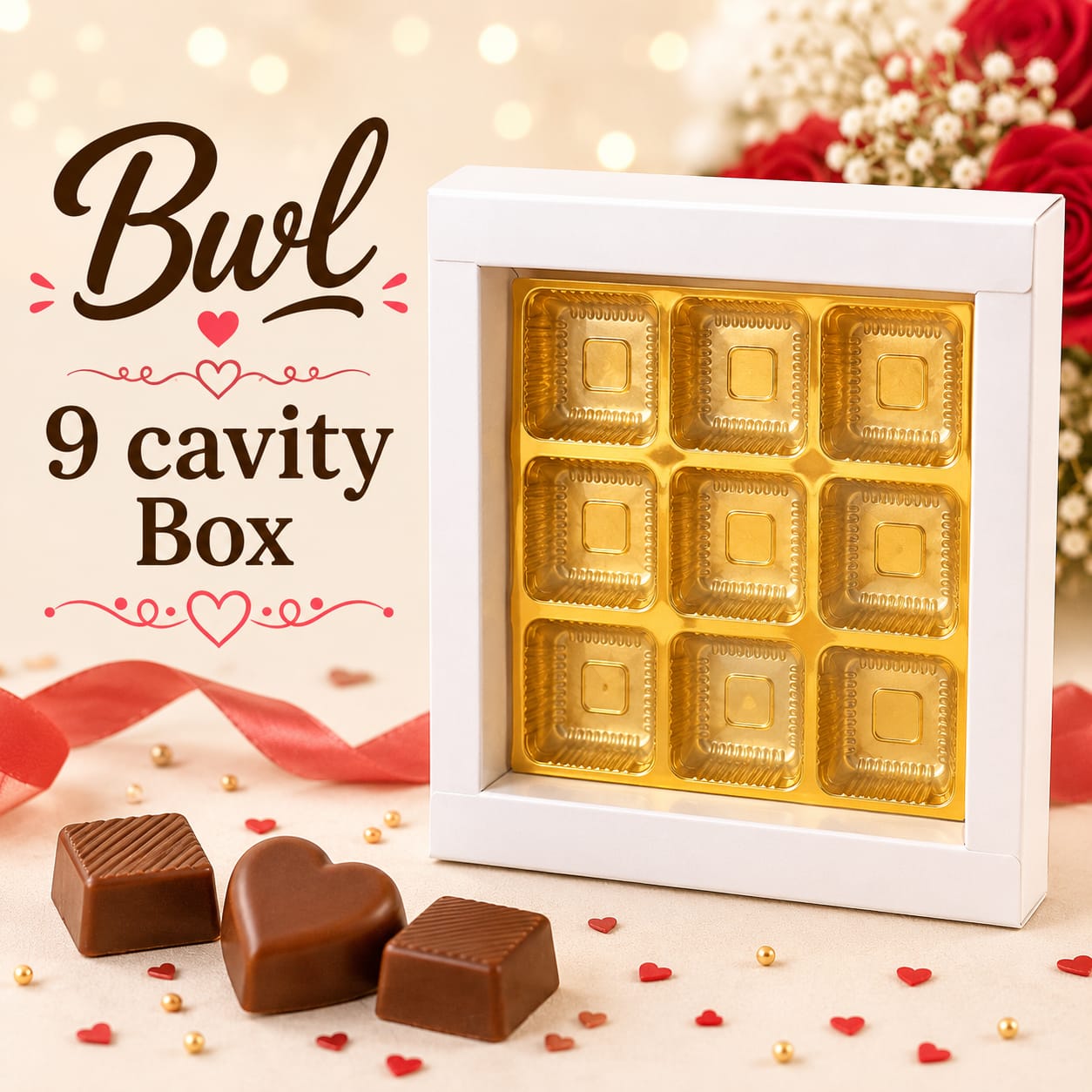 9 CAVITY CHOCOLATE BOX