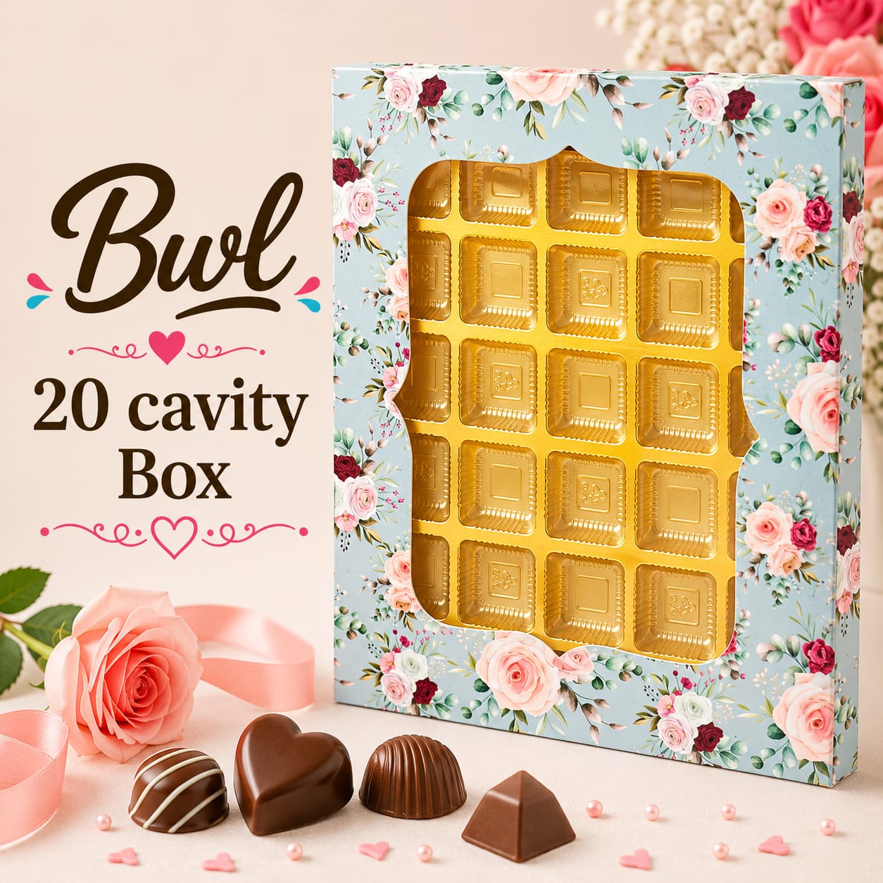 20 CAVITY CHOCOLATE BOX