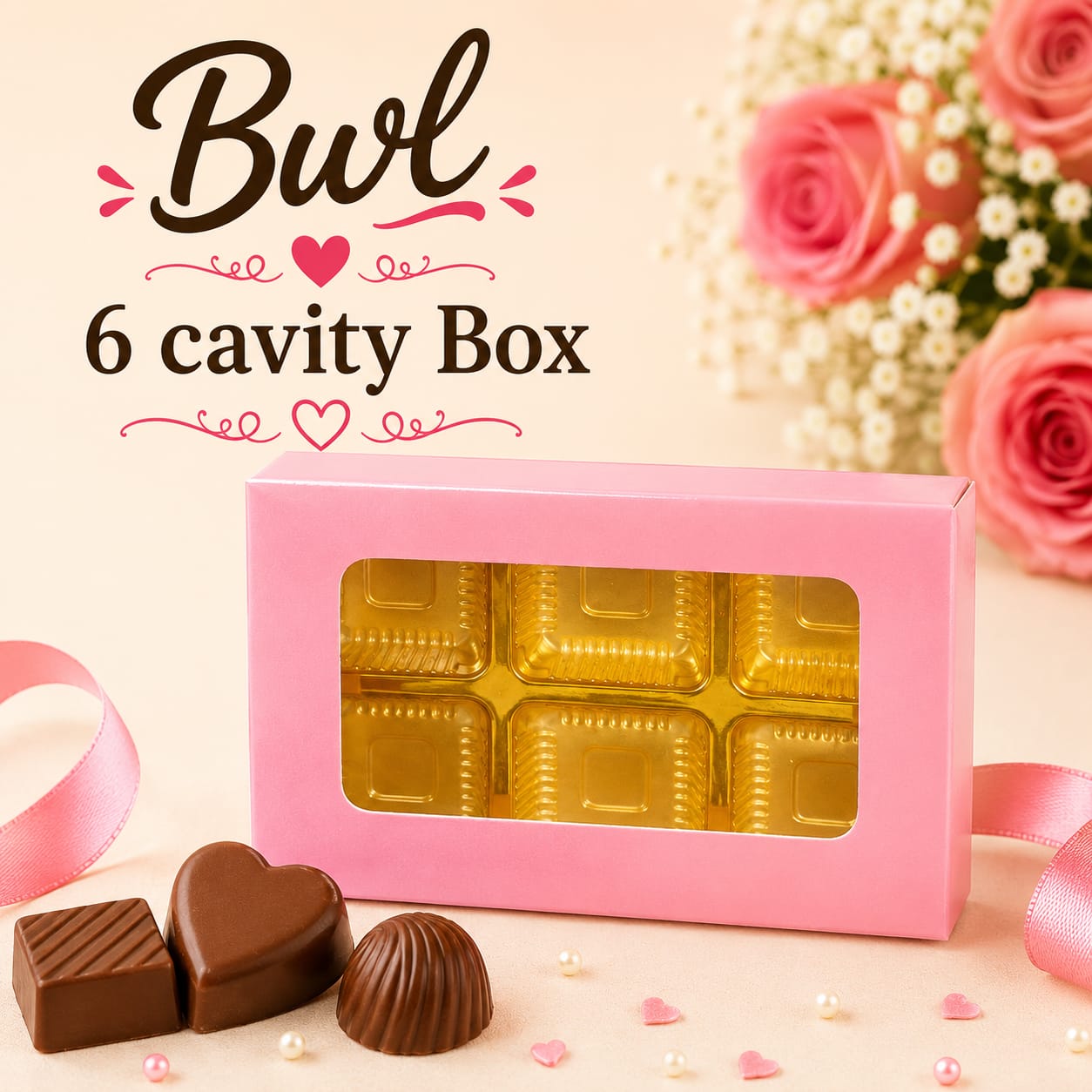 6 CAVITY CHOCOLATE BOX