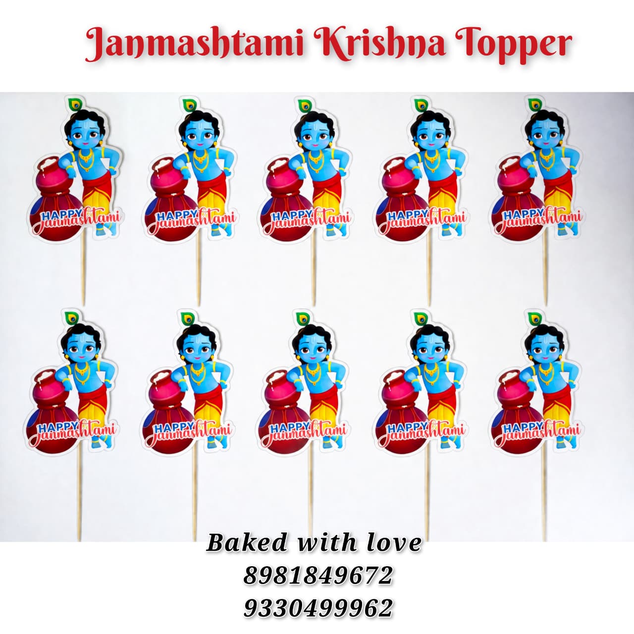 HAPPY JANMASHTAMI KRISHNA TOPPER (10PCS)